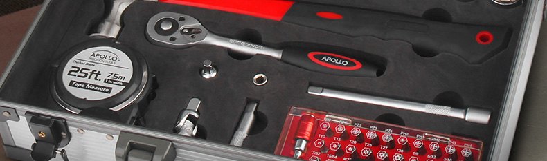 Apollo Tools DT8422  144-Piece Household Tool Kit with 4.8-Volt Cordless Screw driver 