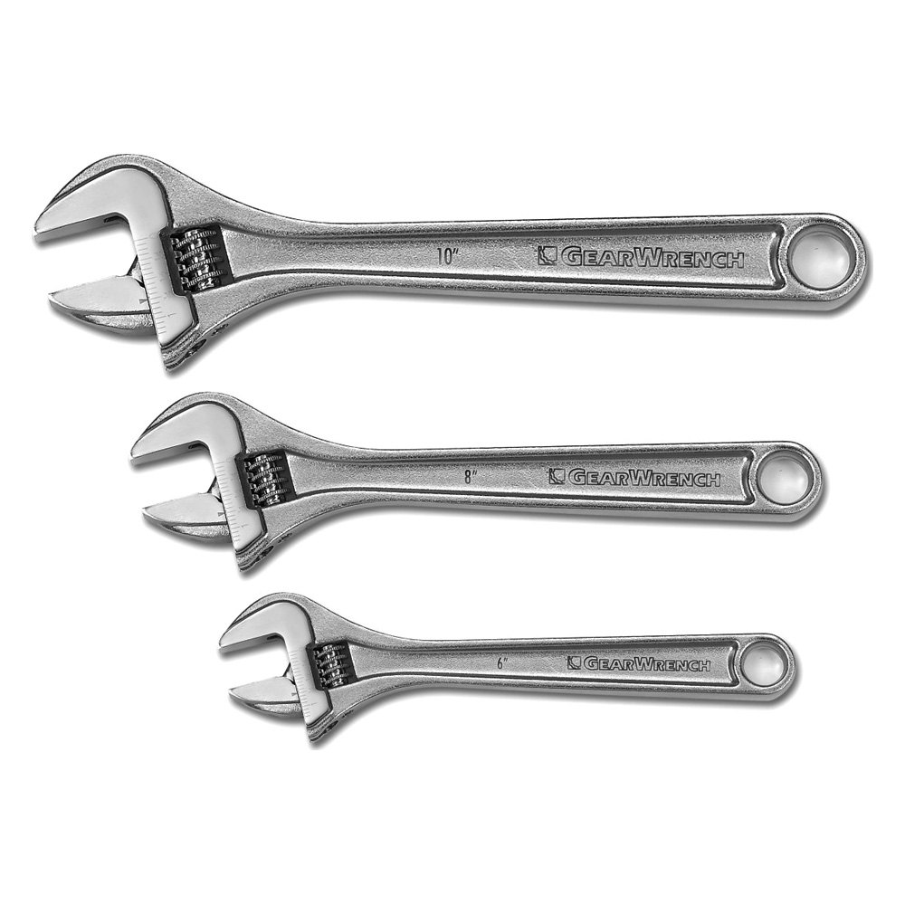 GearWrench® 81992 - 3 Pieces SAE Adjustable Wrench Set - TOOLSiD.com