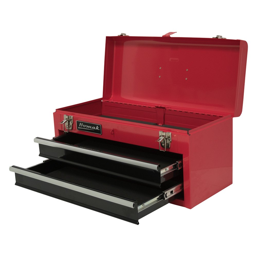 Homak Rd01022001 2 Drawer Steel Red Tool Box Chest 20 W X 9 D